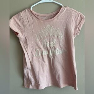 Children’s Place “Best Daughter” w/ Crown & Hearts Design Pink Short Sleeve Tee